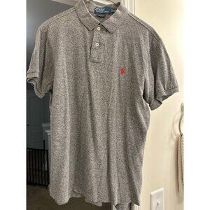Polo Ralph Lauren mens heather gray polo, size L